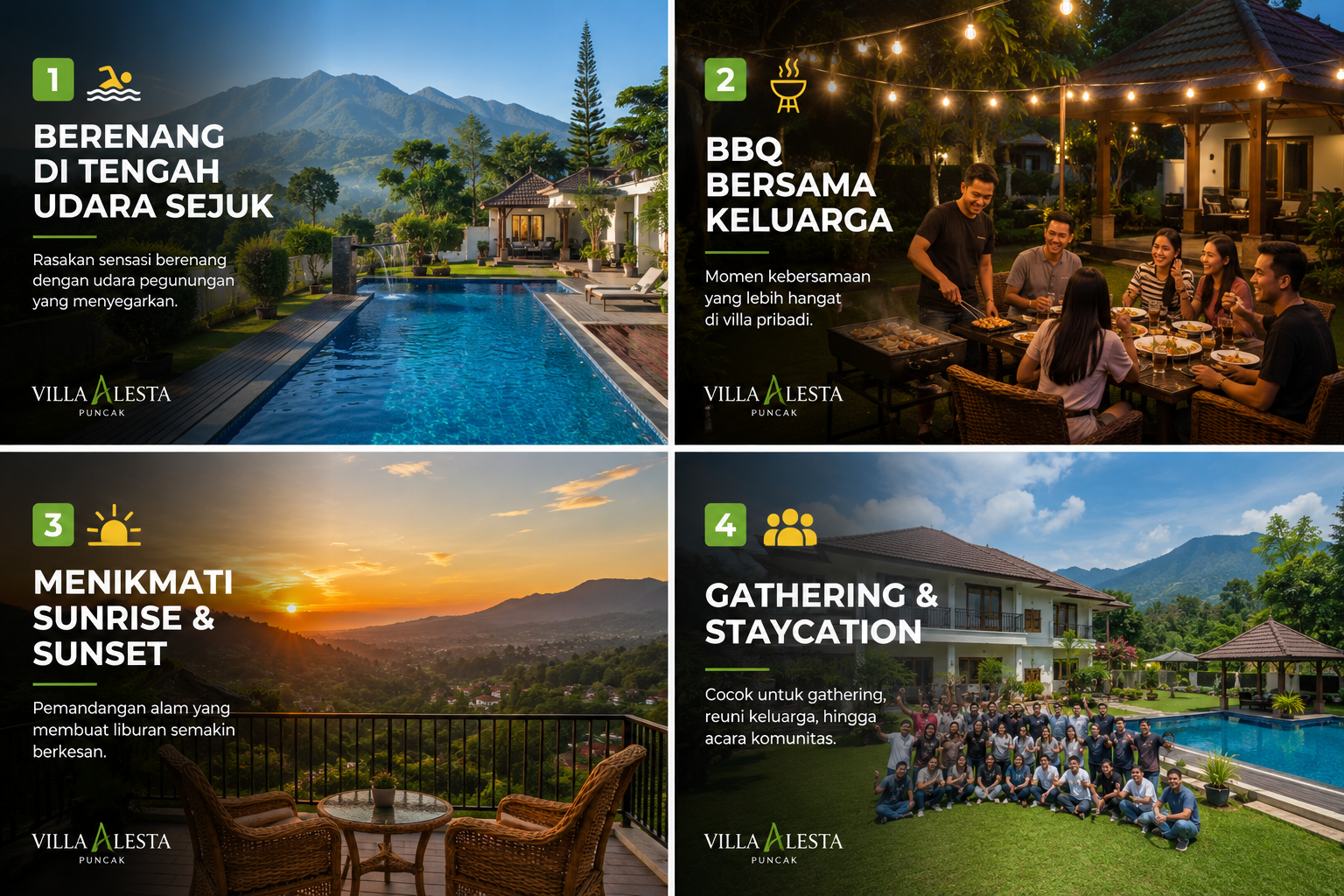 ewa villa private pool di Puncak Bogor untuk liburan keluarga