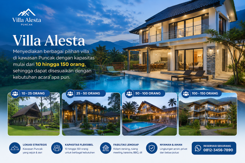 tips memilih villa di Puncak untuk keluarga dan gathering