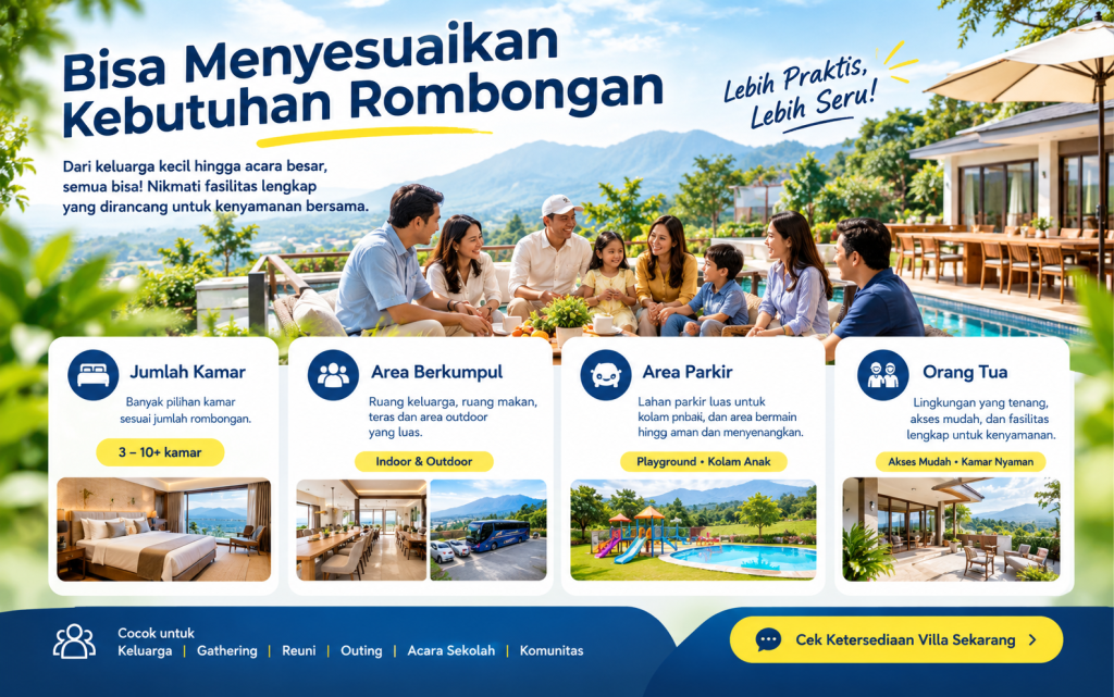 sewa villa puncak bogor- villa by alesta bisa menyesuaikan kebutuhan rombongan