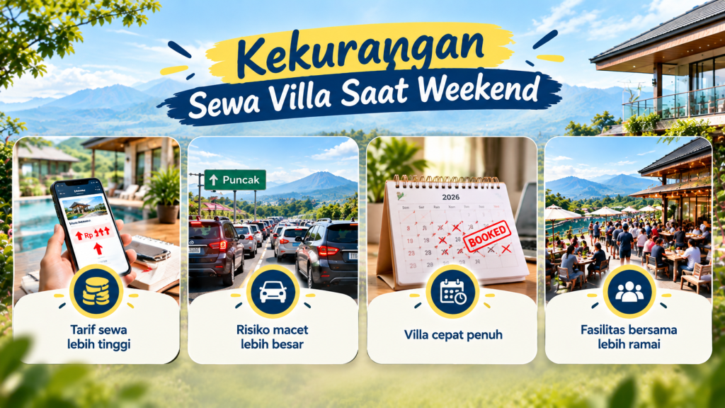 kekurangan sewa villa puncak di weekend